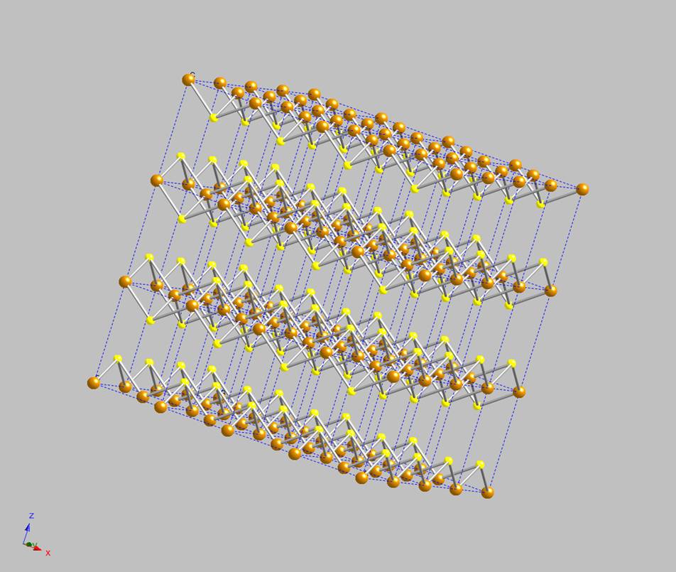 Figure 2 - Multiple unit cells of mackinawite